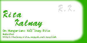 rita kalnay business card